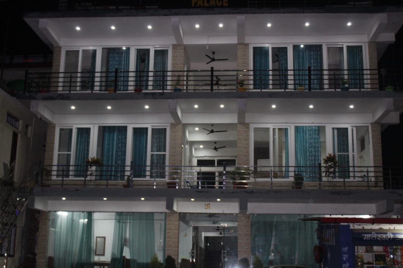 Hotel exterior at night